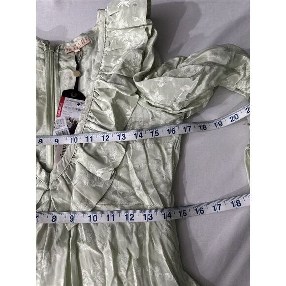 NEW byTiMo [ Large ] Floral Jacquard Long Sleeve‎ Maxi Dress in Pistachio Green - Picture 6 of 16